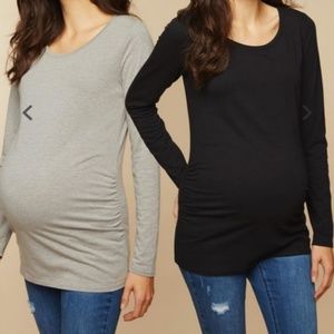 Pack of 2 BumpStart long sleeve maternity tees